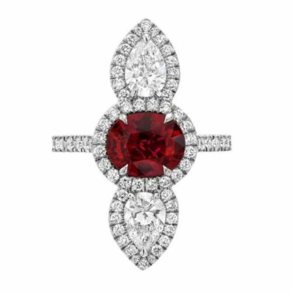 925 Silver Oval Cut Garnet Ring New - Picture 4 of 7